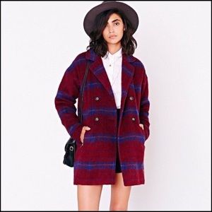 Numph Brushed Plaid Lucy Coat